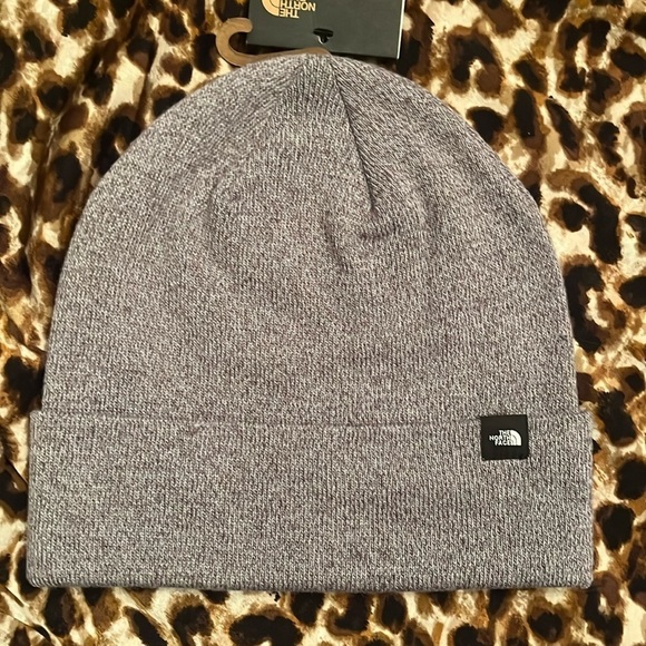 Brand New The North Face Dockworker Recycled Beanie Gray Knit Hat Embroidered - Picture 5 of 15